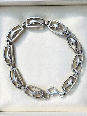 🐬 Sterling Silver Dolphin Lovers Bracelet